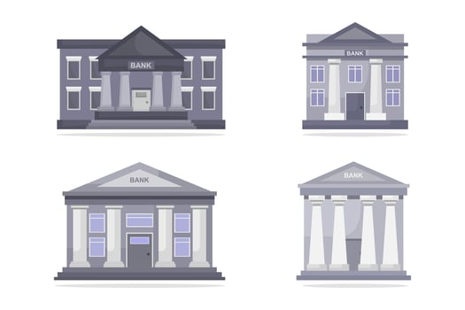 Banks illustrated on white background vector