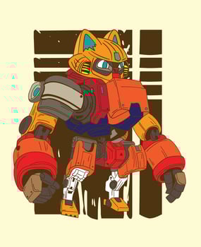 animal robot illustration design for sukajan is mean japan traditional cloth or t-shirt with digital hand drawn Embroidery Men T-shirts Summer Casual Short Sleeve Hip Hop T Shirt Streetwear vector