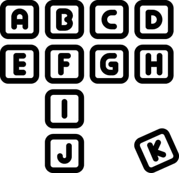 Black line icon for scrabble vector