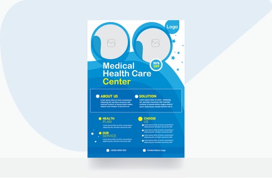 Hospital healthcare flyer design backgrounds template vector