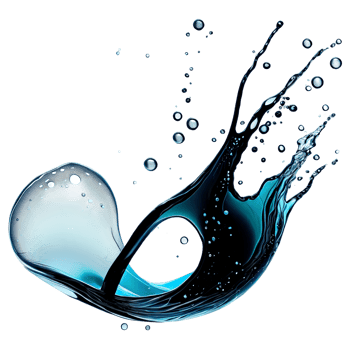 AI Generated Abstract drop water paint strokes and ink drops in aqua watercolor on transparent background. png