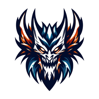 AI generated illustration of menacing monster creature suitable for a logo esport gaming available in PNG
