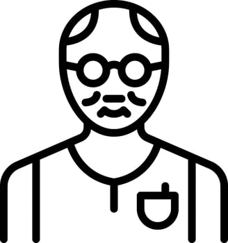 Black line icon for senior vector