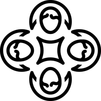 Black line icon for community vector