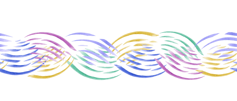 Seamless border with abstract music waves. Multicolored line art. Musical atmosphere. Watercolor cute illustration for textile, package, wrapping. png