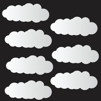 Cute white cloud clipart design vector