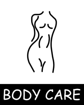 Beautiful figure icon. Essence of body care, health, and beauty, girl, woman, curves, model, simplicity, physical health and self confidence. Korean cosmetics and personal care concept. vector