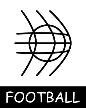 Football, net, ball icon. Goal, hit, kick, outdoor activity, useful hobby, recreation, sports equipment and leisure activity. Healthy lifestyle concept. vector