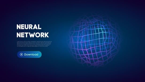 Neural network abstract technology science background. Human brain technology concept design. Mind concept. Cloud network vector illustration.