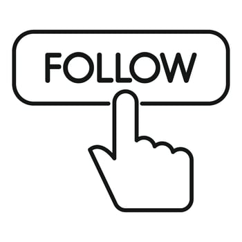 Follow click button icon outline vector. New popular page vector