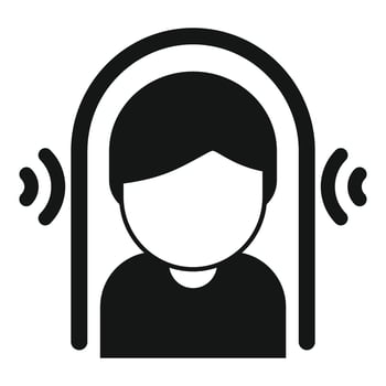 Person loss hearing icon simple vector. Sign ear age vector