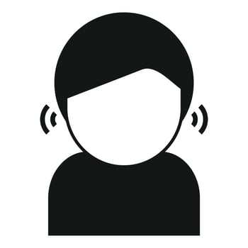 Person hearing aid device icon simple vector. Acoustic implant vector