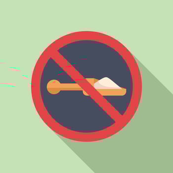 No flour using icon flat vector. Gluten intolerance food vector