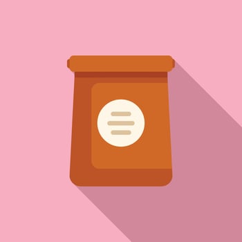 Fast food pack icon flat vector. Cereal food meal vector