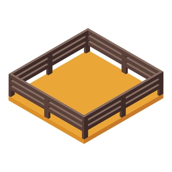 Pig farm wooden fence icon isometric vector. Nature farmer vector