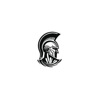 Spartan warrior symbol, coat of arms. Spartan military helmet logo, Spartan Greek gladiator helmet logo icon illustration. vector
