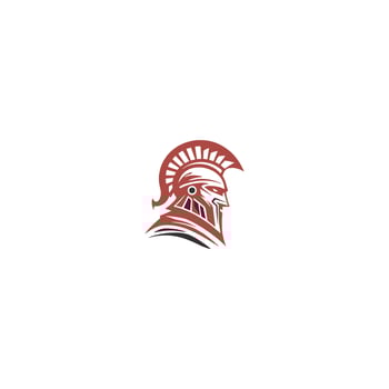 Spartan warrior symbol, coat of arms. Spartan military helmet logo, Spartan Greek gladiator helmet logo icon illustration. vector