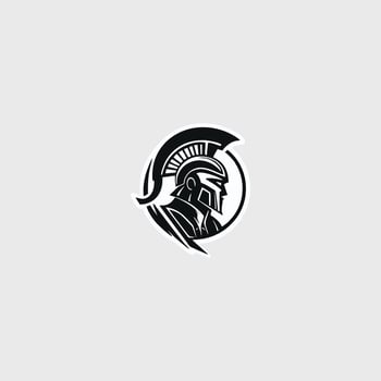 Spartan warrior symbol, coat of arms. Spartan military helmet logo, Spartan Greek gladiator helmet logo icon illustration. vector