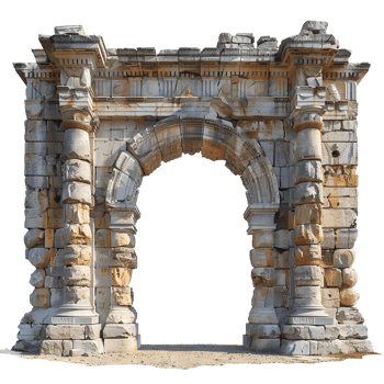 AI generated Ancient Greek arch of triumph PNG. Ancient Greek architecture including he Doric order, the Ionic order, and the Corinthian order PNG