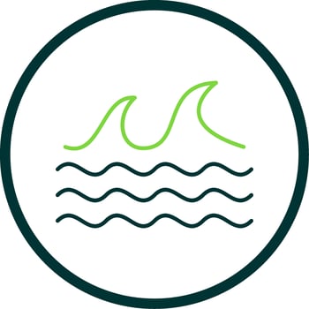 Sea Line Circle Icon vector