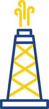 Oil Field Line Two Color Icon vector
