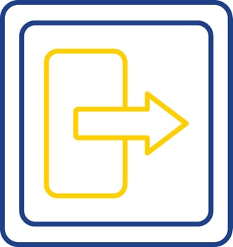 Log Out Line Two Color Icon vector