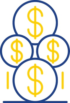 Coins Line Two Color Icon vector