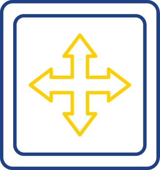 Cross Symbol Line Two Color Icon vector