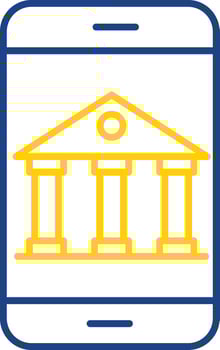 Online Banking Line Two Color Icon vector