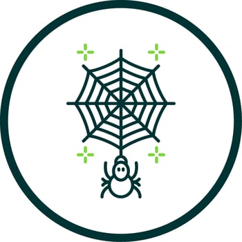 Spiderweb Line Circle Icon vector