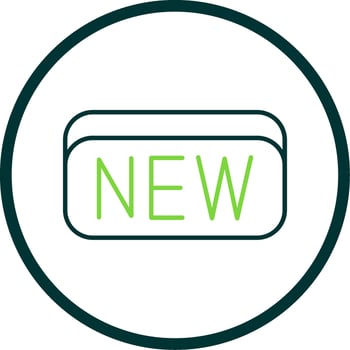 New Card Line Circle Icon vector