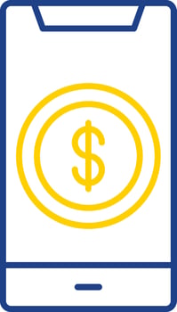 Dollar Line Two Color Icon vector
