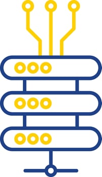 Data Network Line Two Color Icon vector