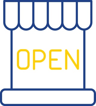 Open Line Two Color Icon vector