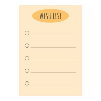 Wish list to do list icon cartoon vector. Web service desire vector
