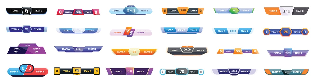 Scoreboard cricket icons set cartoon vector. Sport team vector