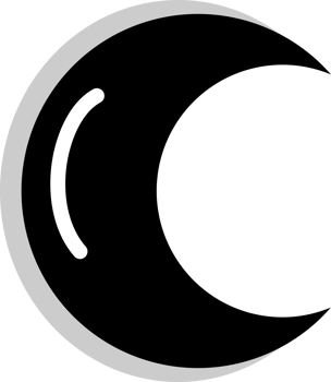 Black crescent moon icon png