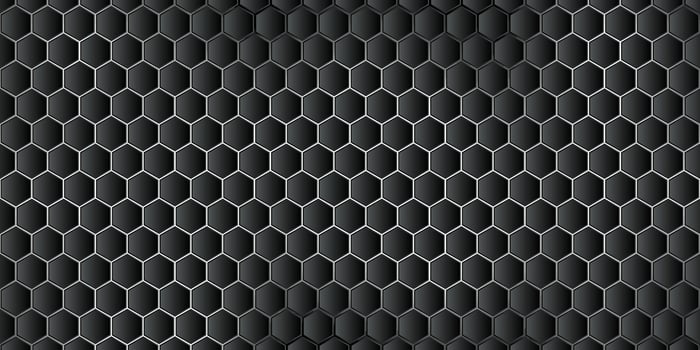 Hexagonal Black background with White light vector