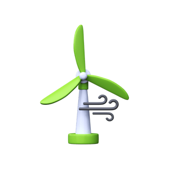 Wind generator 3d icon. Renewable energy source png