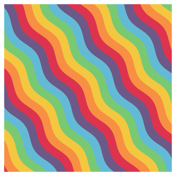 Retro 1970s Colorful Rainbow Wavy Lines Pattern png