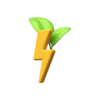 Eco Power Energy. 3d Sheet with lightning icon png