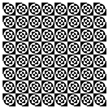 Black And White Retro Sixties Abstract Squares And Circles Pattern png