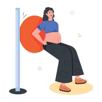 Pregnancy Routine Flat Icons vector