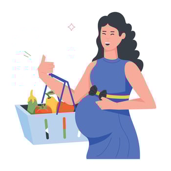 Pregnancy Activities Flat Icons vector