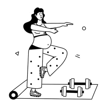 Pregnancy Activities Flat Icons vector