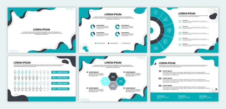 Hand drawn flat design business presentation templates vector