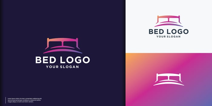 vector illustration bed logo template with gradient colorful branding design inspiration.