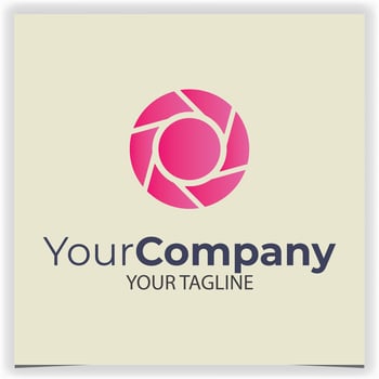 lens pink logotype design template vector