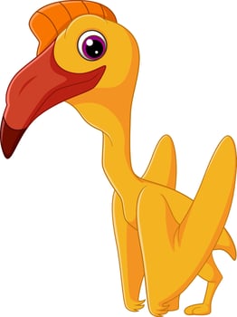 Cartoon quetzalcoatlus on white background vector