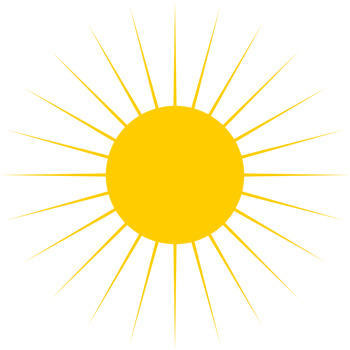 sun with sunshine light ray icon png